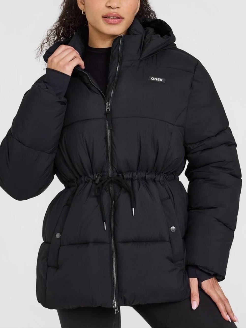 Oner Active women’s Black Hooded Puffer Jacket
